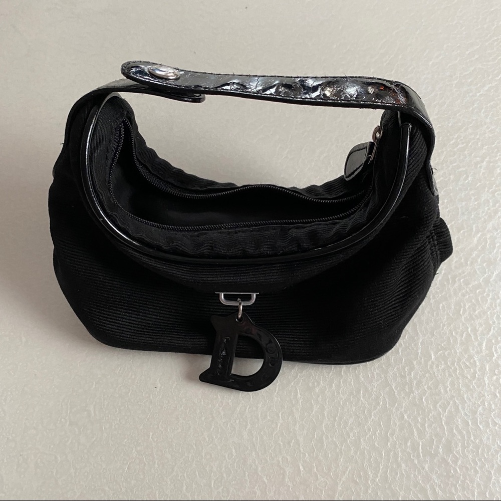 Cristian Dior mini black cosmetic/ makeup bag, *free add on*